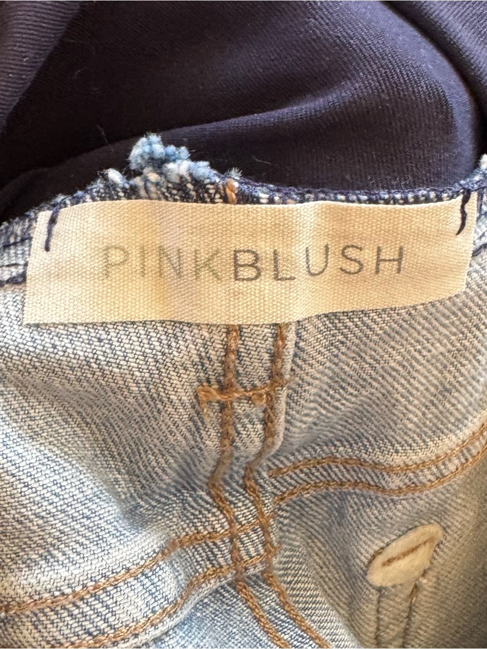 Pink Blush Maternity Jeans wide leg raw hem long inseam!! Over the belly band 26 - Picture 5 of 7